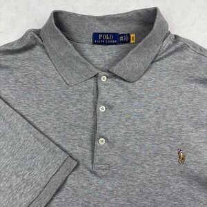 Polo Ralph Lauren Shirt Men's 3XB (Fits 2XB) Heathered Gray Flesh Pony Preppy